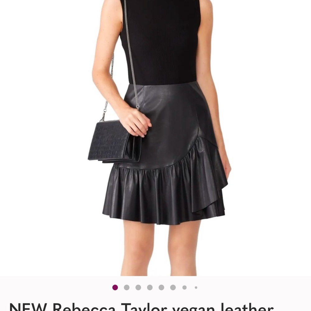 Rebecca Taylor vegan leather mini skirt